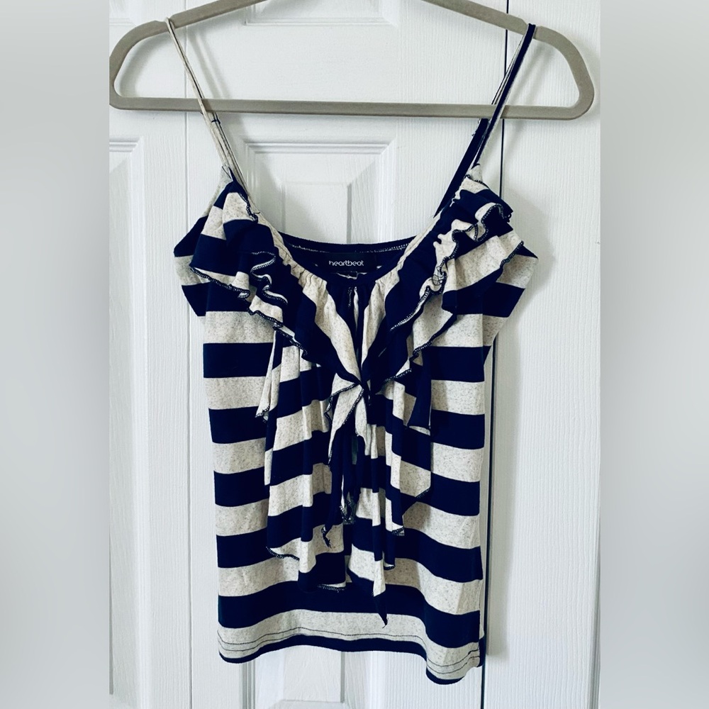 Striped blue and white top for women size small